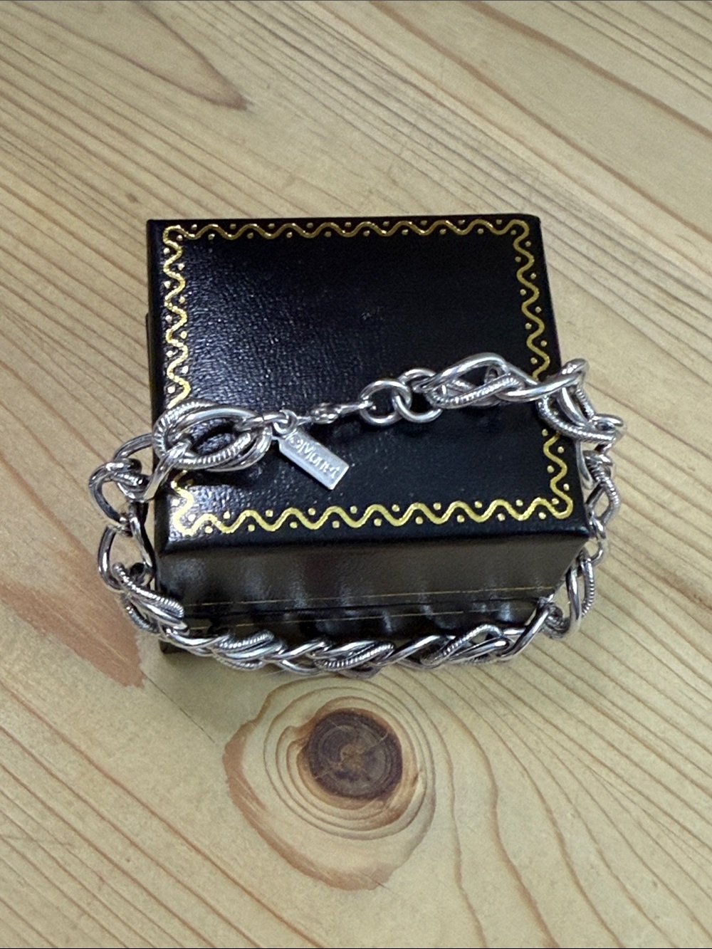 Monet Silver-Tone Twisted Link Bracelet